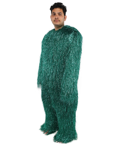 HPO UnisexTinsel Hairy Costume, Bundle & Mask Set | Full-Body Suit & Matching Mask | Long Hair Funny Costume for Halloween, Performers, Cosplay & Mascots | Multicolor Options