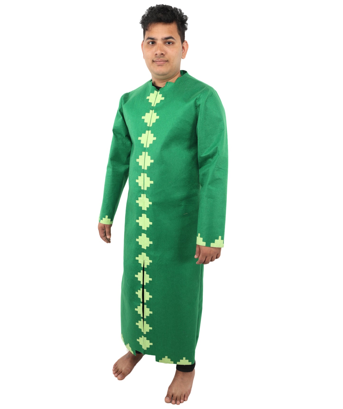 HPO Men’s Pixel Block Performer Green Costume | Block-Inspired Outfit | Cosplay, Halloween, Stage & Themed Party Fun Costume