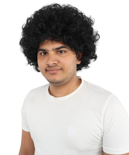 HPO Men's Afro Style Clown Wig with Standard Cap  | Flame-Retardant Synthetic Fiber | Ideal for Parties, Cosplay, and Themed Events