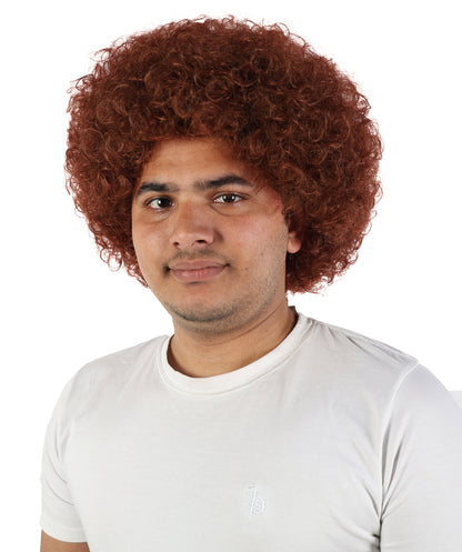 HPO Men's Multi-Color Options Curly Clown Wig | Flame-Retardant Synthetic Fiber and Standard Cap | Ideal for Parties, Cosplay, and Themed Events