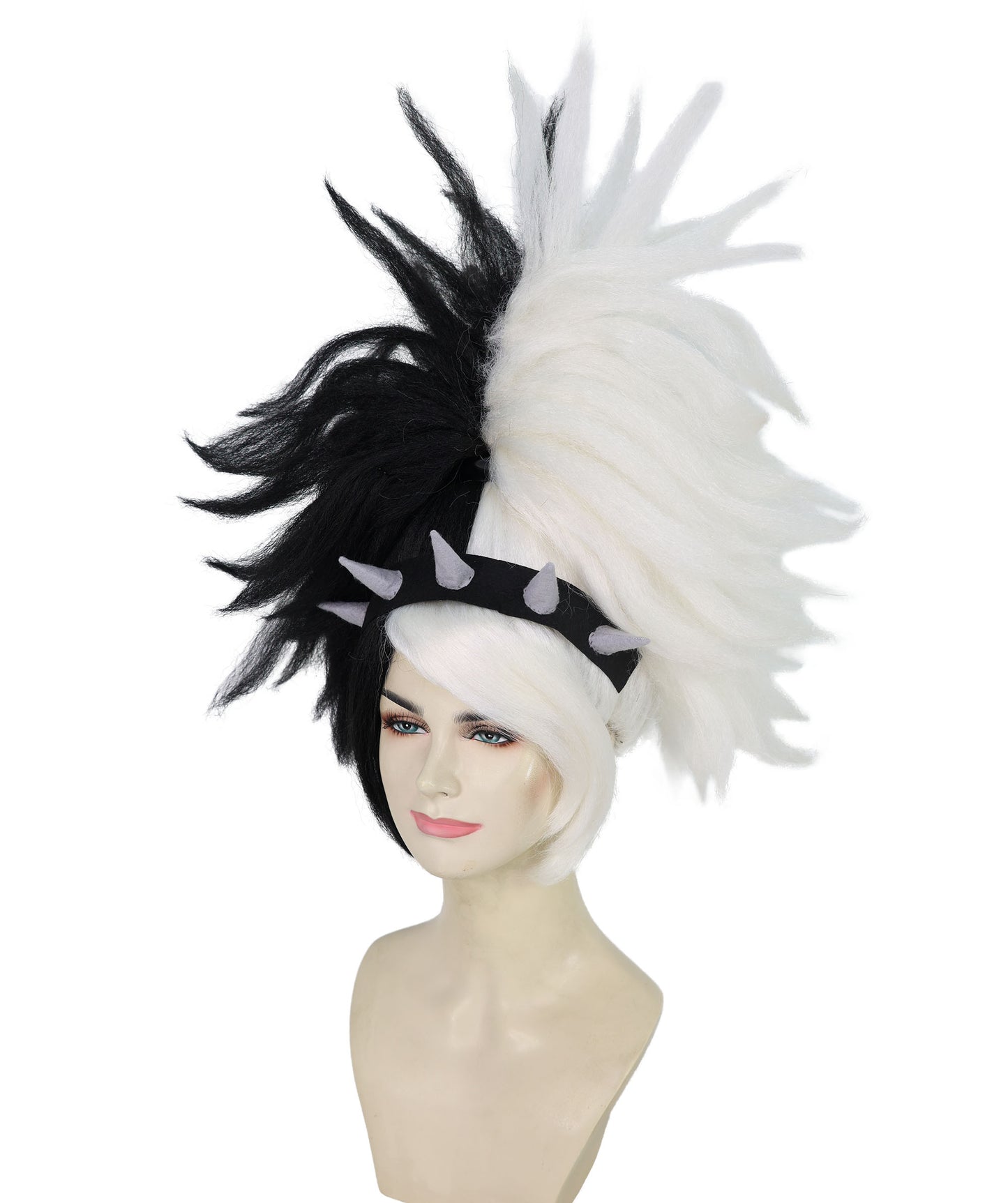 Rock Princess Troll | Multiple Color Punk Wig with Black Band and Grey Horns