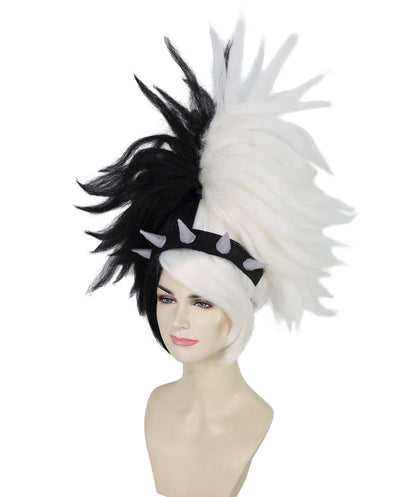 Rock Princess Troll | Multiple Color Punk Wig with Black Band and Grey Horns