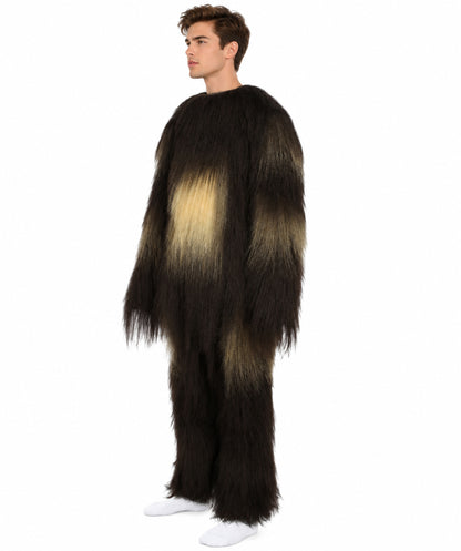 Long Hairy Elder Warrior Ape Military Leader Resistance Fighter Dark Brown Costume