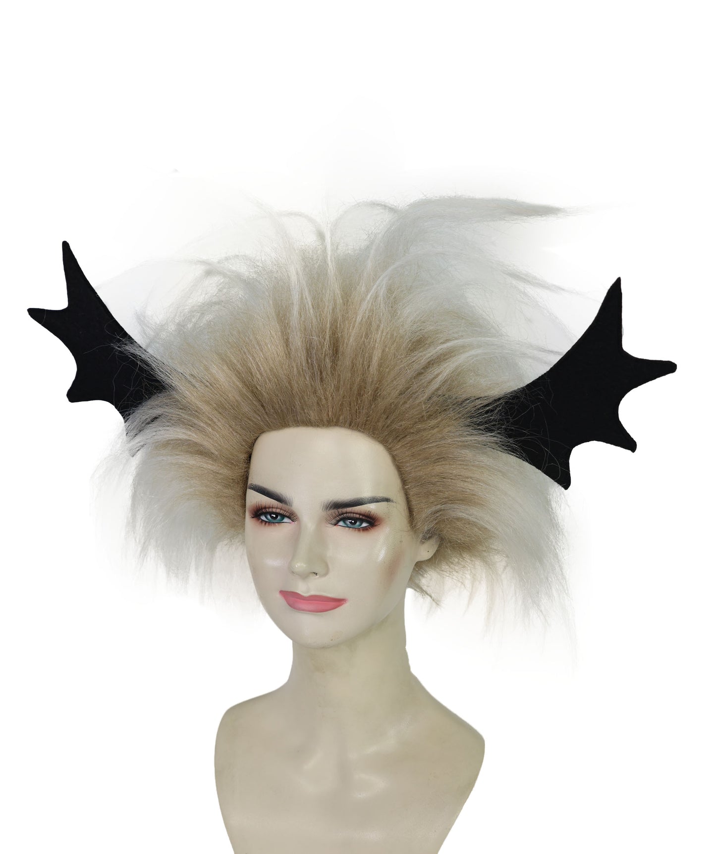 HPO Women’s Blonde Spiky Wig | Bold Martial Arts Fighter Inspired Hairstyle | Flame-retardant Synthetic Fiber