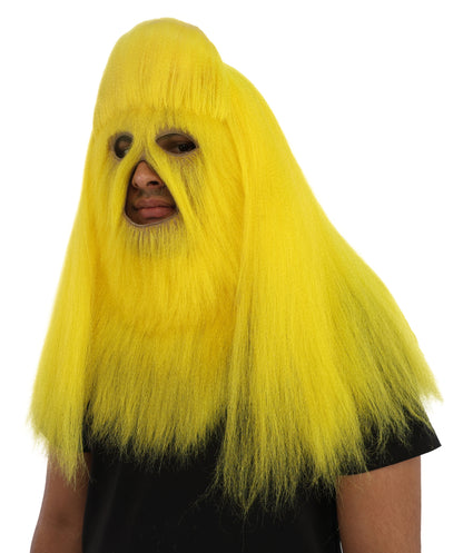 HPO Unisex Extreme Hairy Person Costume, Mask and Bundle - Full-Body Hair Suit Extra-Long Ash Brown Costume Wig for Halloween, Cosplay & Parties