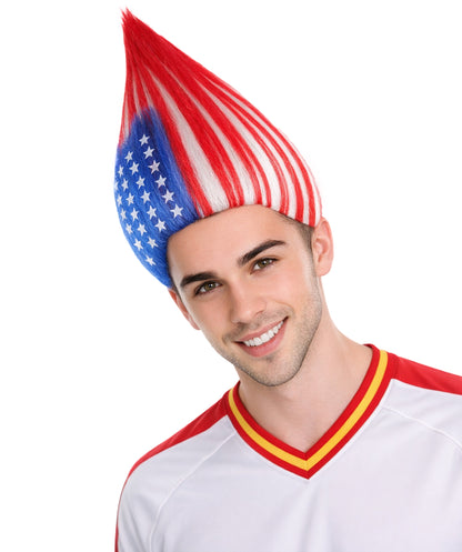 Unisex Flag Troll Wigs Collections | 16 Countries Wig | Sports Wigs | Premium Breathable Capless Cap