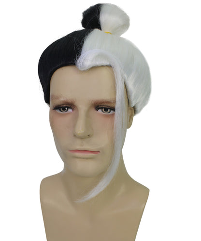 Men’s Striking Multiple Anime Villain Wig With A Bun I Best for Halloween I Flame-retardant Synthetic Fiber