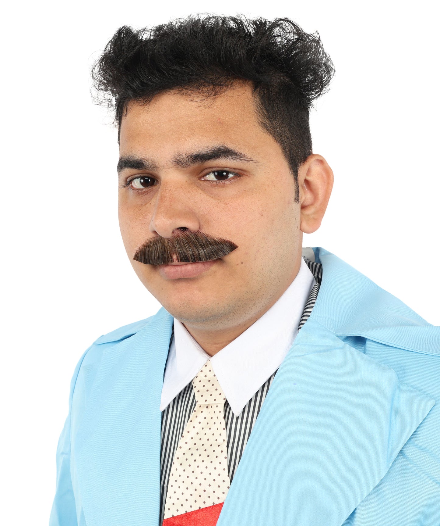 HPO | Premium Human Facial Hair Golden Mustache For Men | Multiple Colors Option