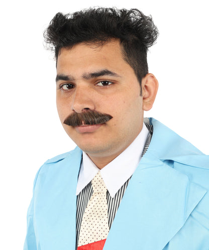 HPO | Premium Human Facial Hair Golden Mustache For Men | Multiple Colors Option