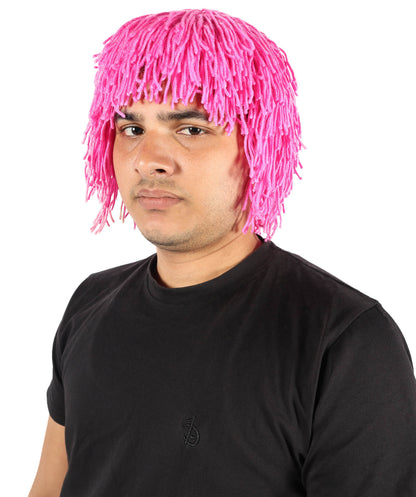 HPO Men's Medium Red Wig | Perfect for Halloween | Flame-retardant Wille Fiber