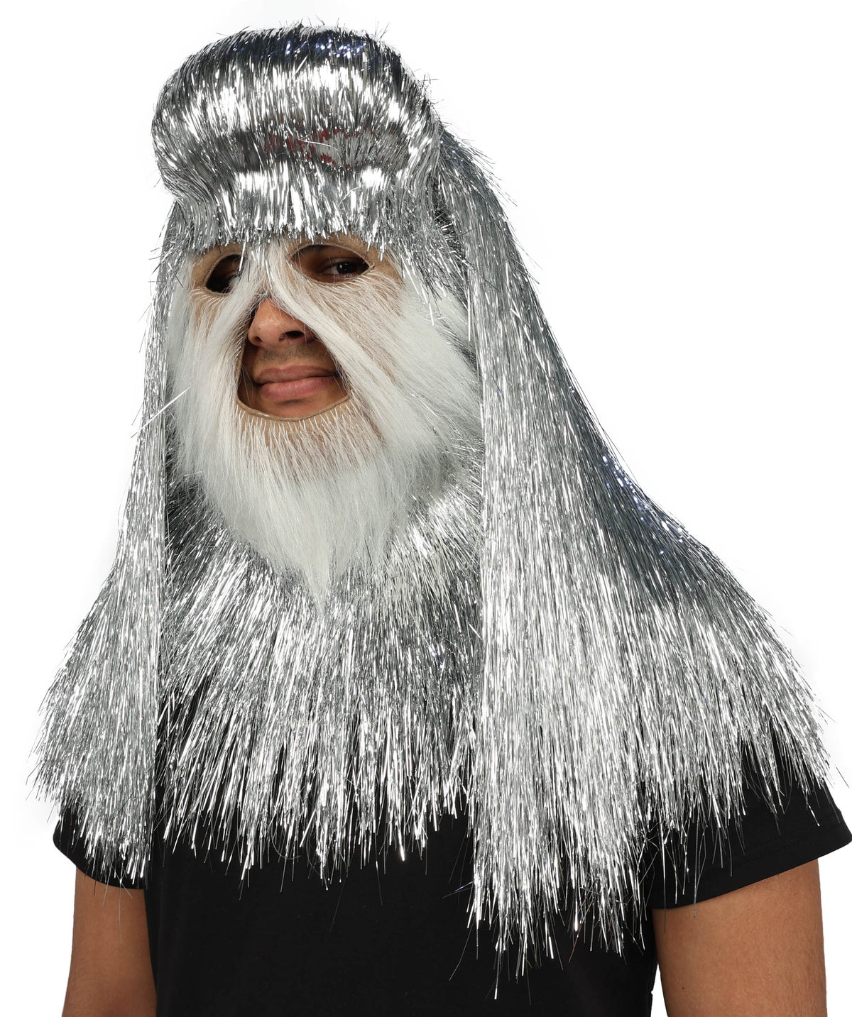 HPO UnisexTinsel Hairy Costume, Bundle & Mask Set | Full-Body Suit & Matching Mask | Long Hair Funny Costume for Halloween, Performers, Cosplay & Mascots | Multicolor Options