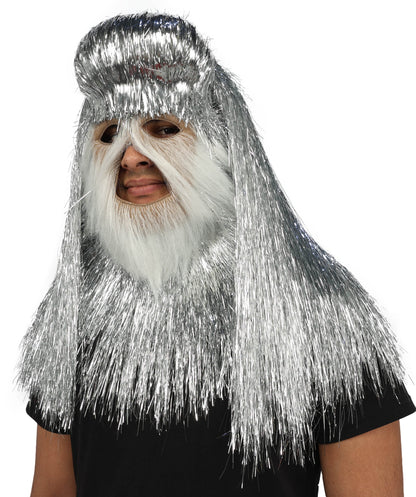 HPO UnisexTinsel Hairy Costume, Bundle & Mask Set | Full-Body Suit & Matching Mask | Long Hair Funny Costume for Halloween, Performers, Cosplay & Mascots | Multicolor Options