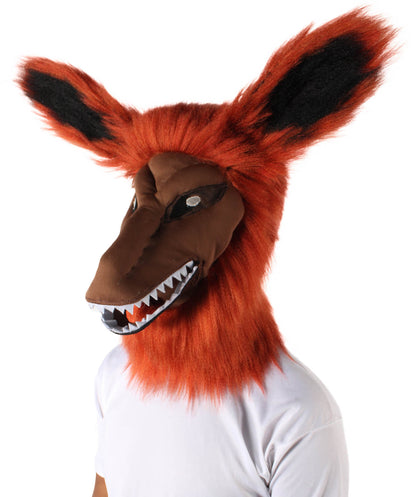 HPO Unisex Orange Furry Anime Tailed Monster Mask | Best for Halloween | Flame-retardant Synthetic Fiber