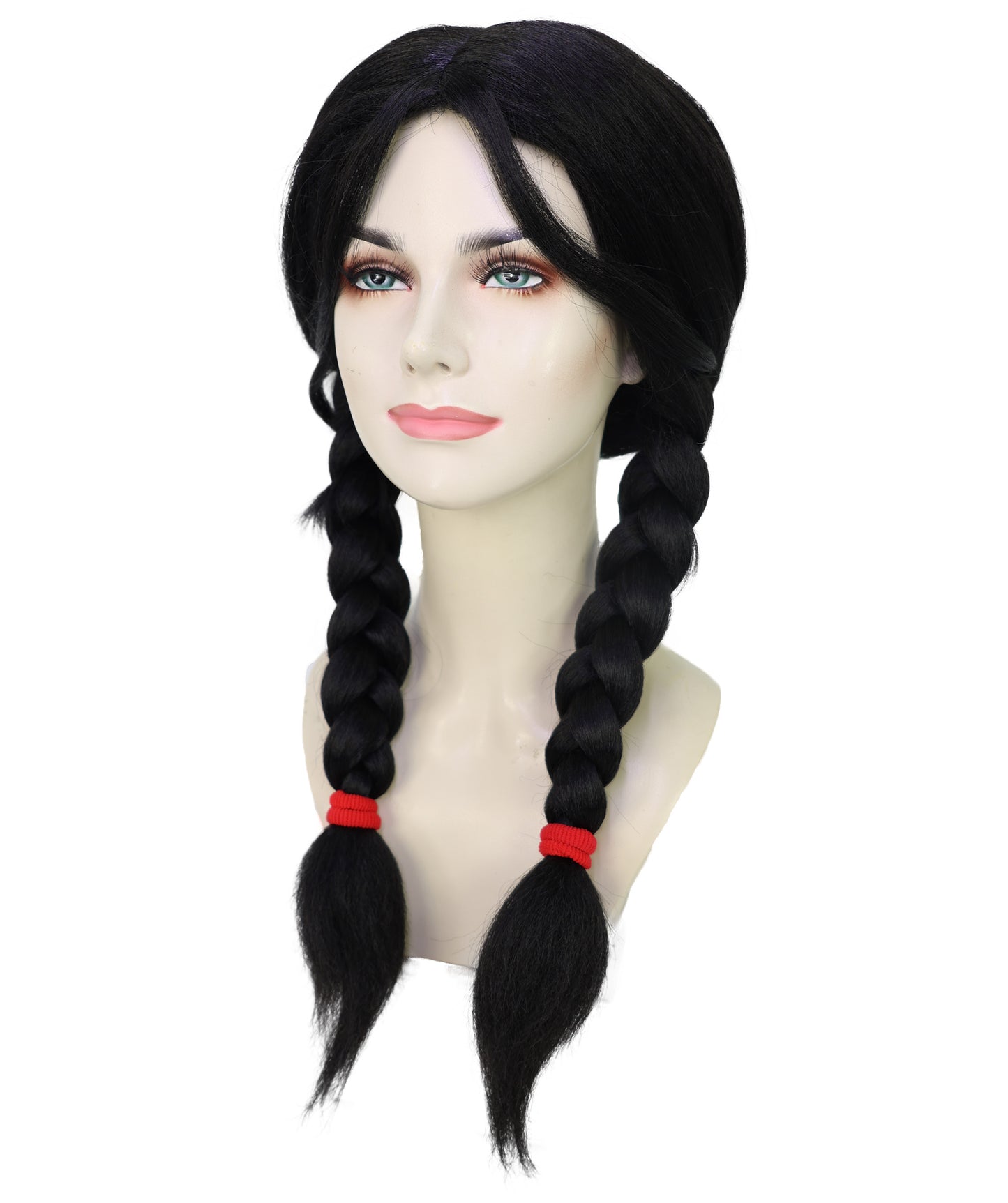 HPO Women's Fantasy Long Braided Black Wig | Elegant Adults Cosplay Hairpiece | Halloween Roleplay & Themed Events