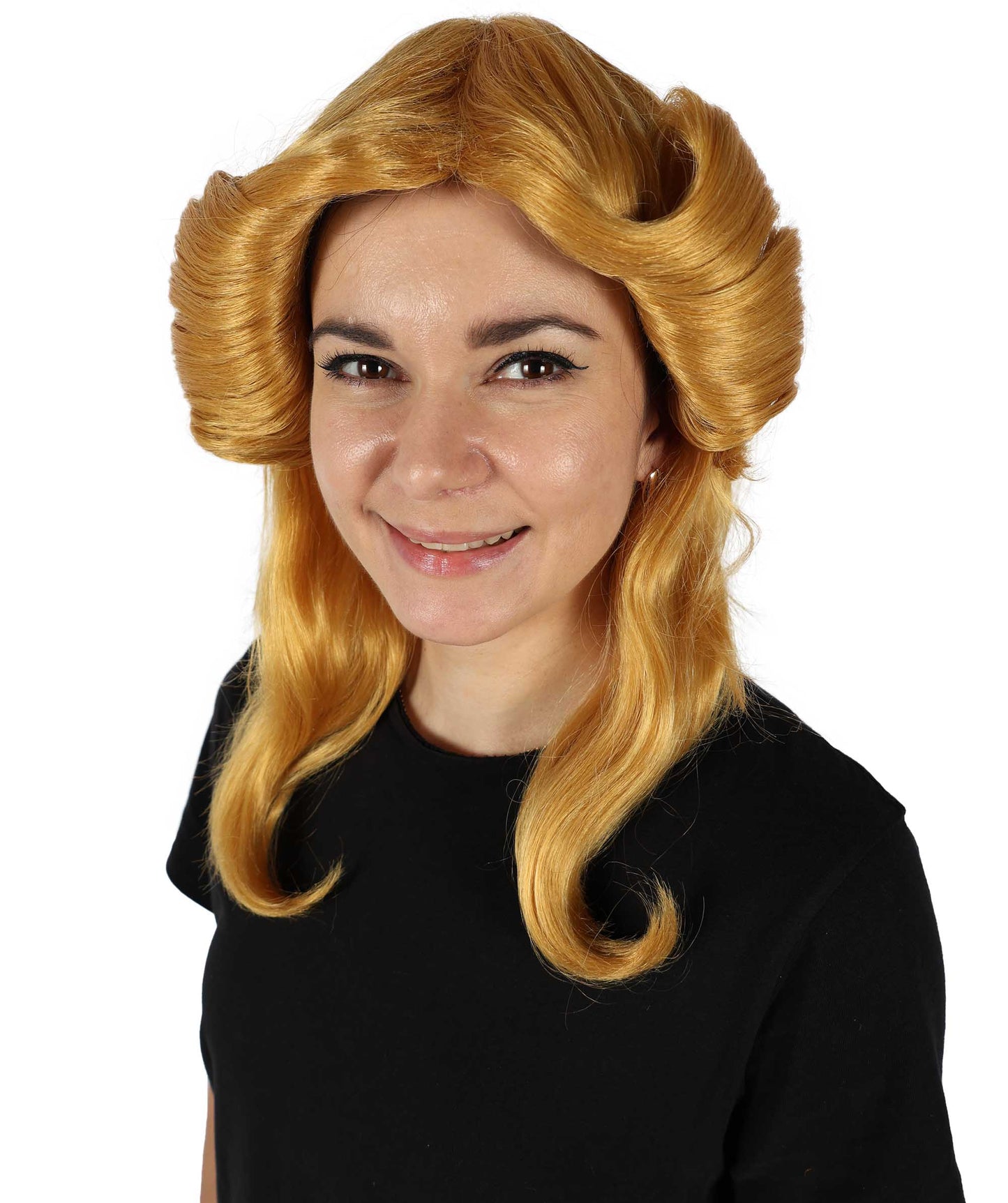 HPO Women's 70's Flick Multiple Color Retro Wig, Flame-retardant Synthetic Fiber