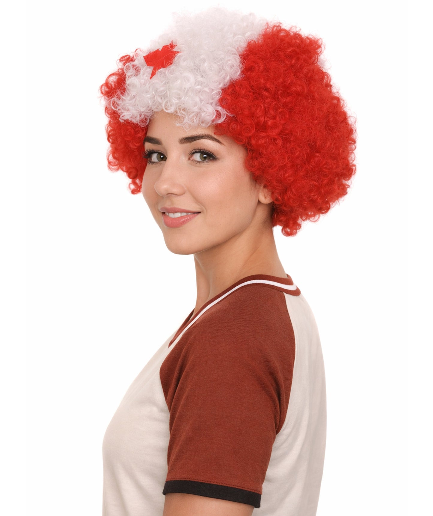 Canada Afro Wig | Super size Jumbo Maple Leaf Wig