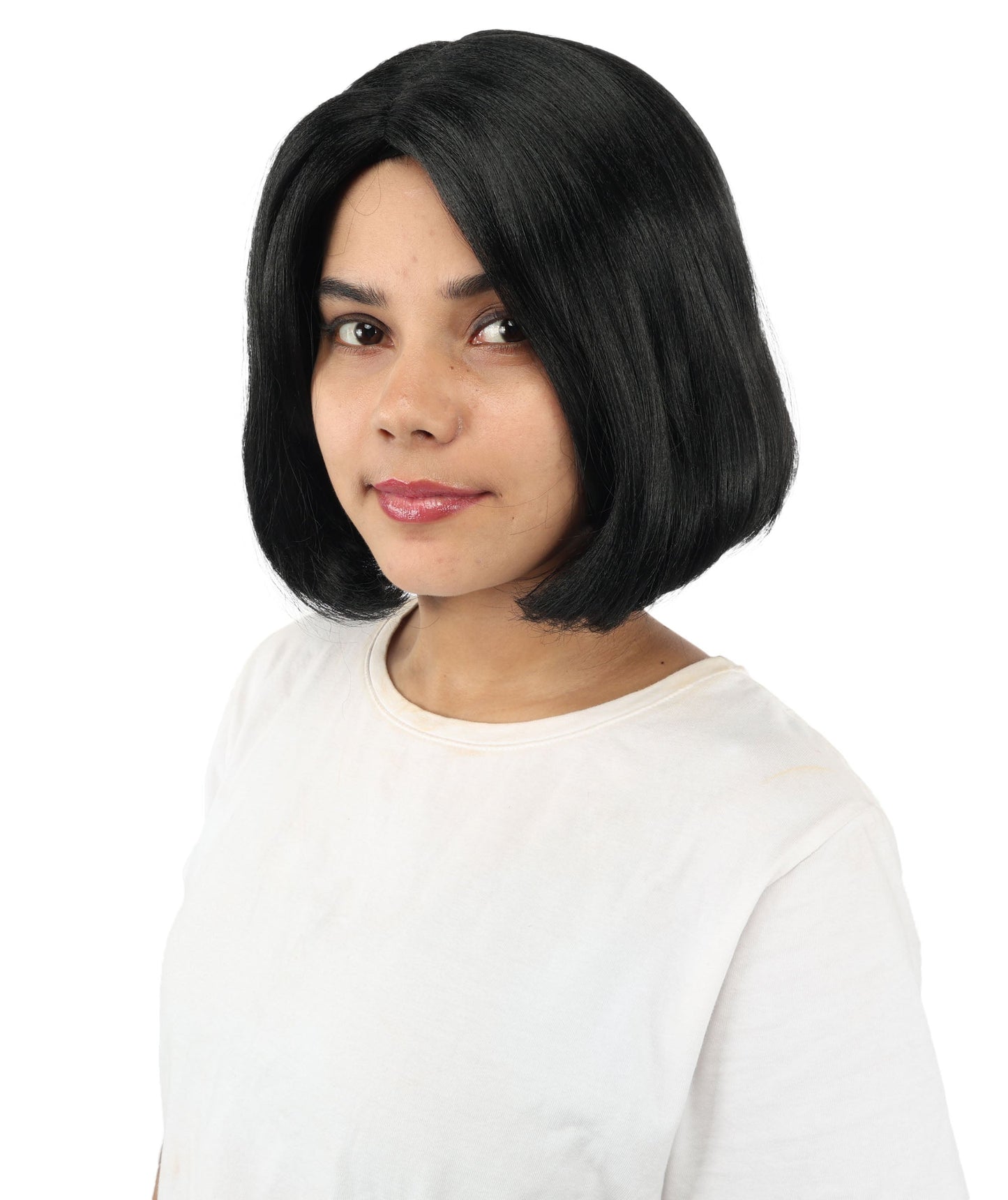 Adult Women's Two-Tone Bob Wig | Multiple Color Options | Short Straight Blunt Cut Inspired by American Pop Artist Look | Natural Hairline for Halloween and Cosplay