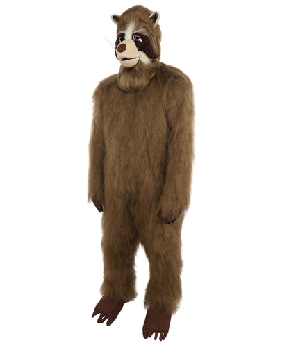 HPO Unisex Brown Bear Mascot Costume Bundle with Plush Head Mask Set | Animal Character Suit with Head Cover | Designed for Fancy Dress Wear