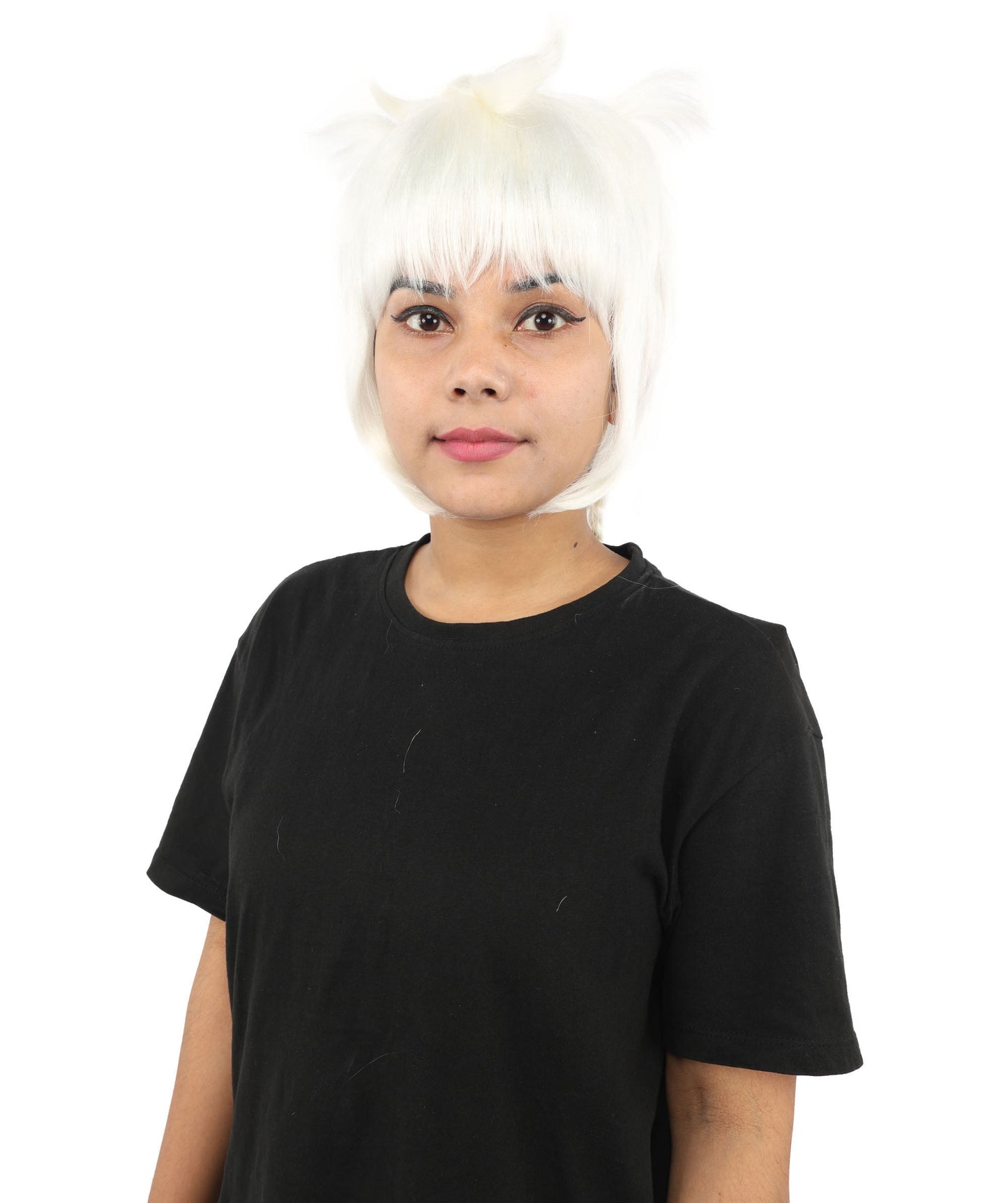 HPO Adult Women's Animal Ear Braided Wig | Multiple Color Options | Synthetic fiber, short bob with sculpted ears and long micro-braids, breathable base | Party, Halloween, theater, drag, performance, costume events