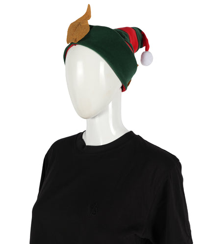 HPO Unisex Classic Velvet Christmas Santa Hat | Soft Red and green Festive Holiday Hat | Ideal for Holiday fun
