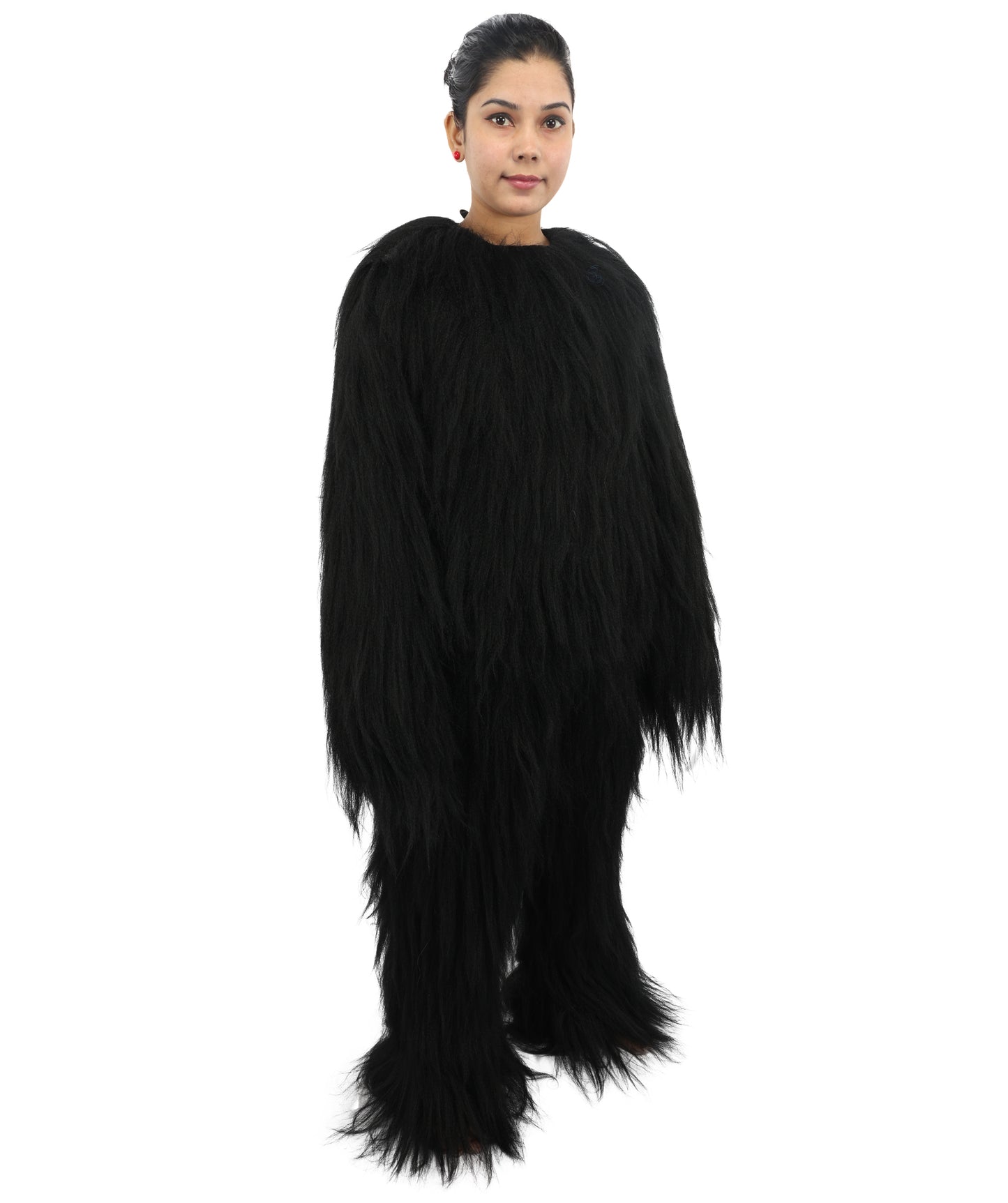 HPO Teen Extreme Hairy Person Costume Bundle & Mask Set - Full-Body Hair Suit Extra-Long Costume Wig for Halloween, Cosplay & Parties - Multiple Color Options