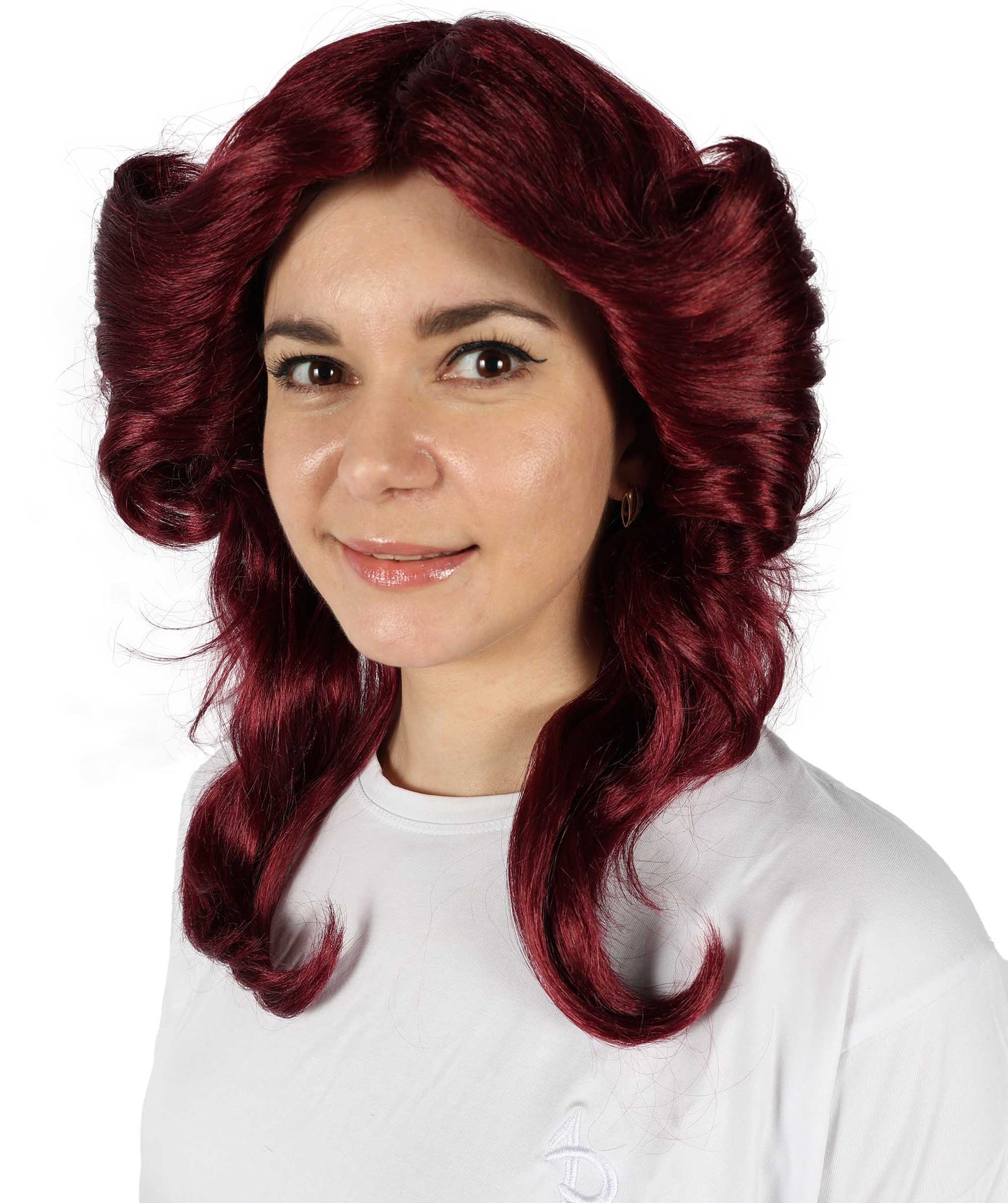 HPO Women's 70's Flick Multiple Color Retro Wig, Flame-retardant Synthetic Fiber