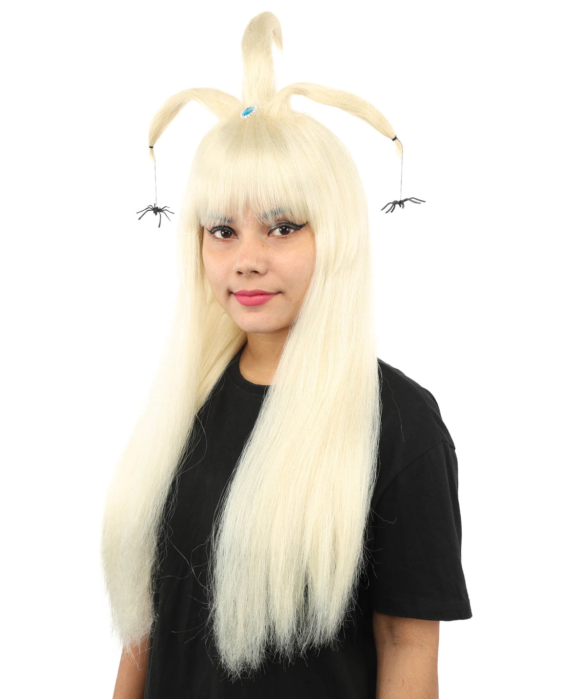 HPO Adult Women's Spider Gothic Sculpted Wig | Multiple Color Options, create of synthetic fiber, architectural spider-leg loops with blunt bangs, breathable base | Party, Halloween, theater, drag, performance, costume events