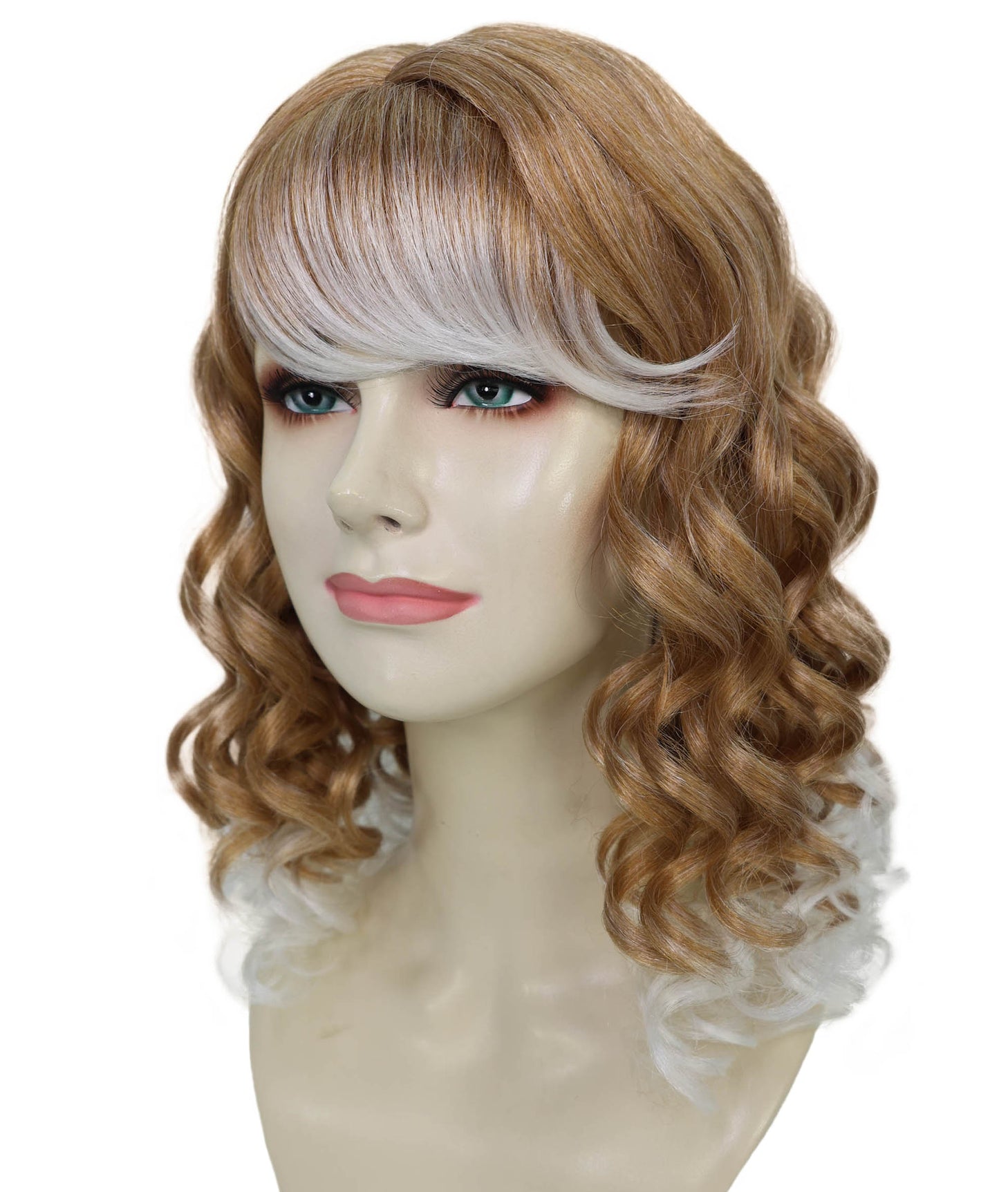 HPO Women’s Long Curly Blonde Highlight Wig | Carnival-Inspired Hairpiece | Halloween, Stage & Party