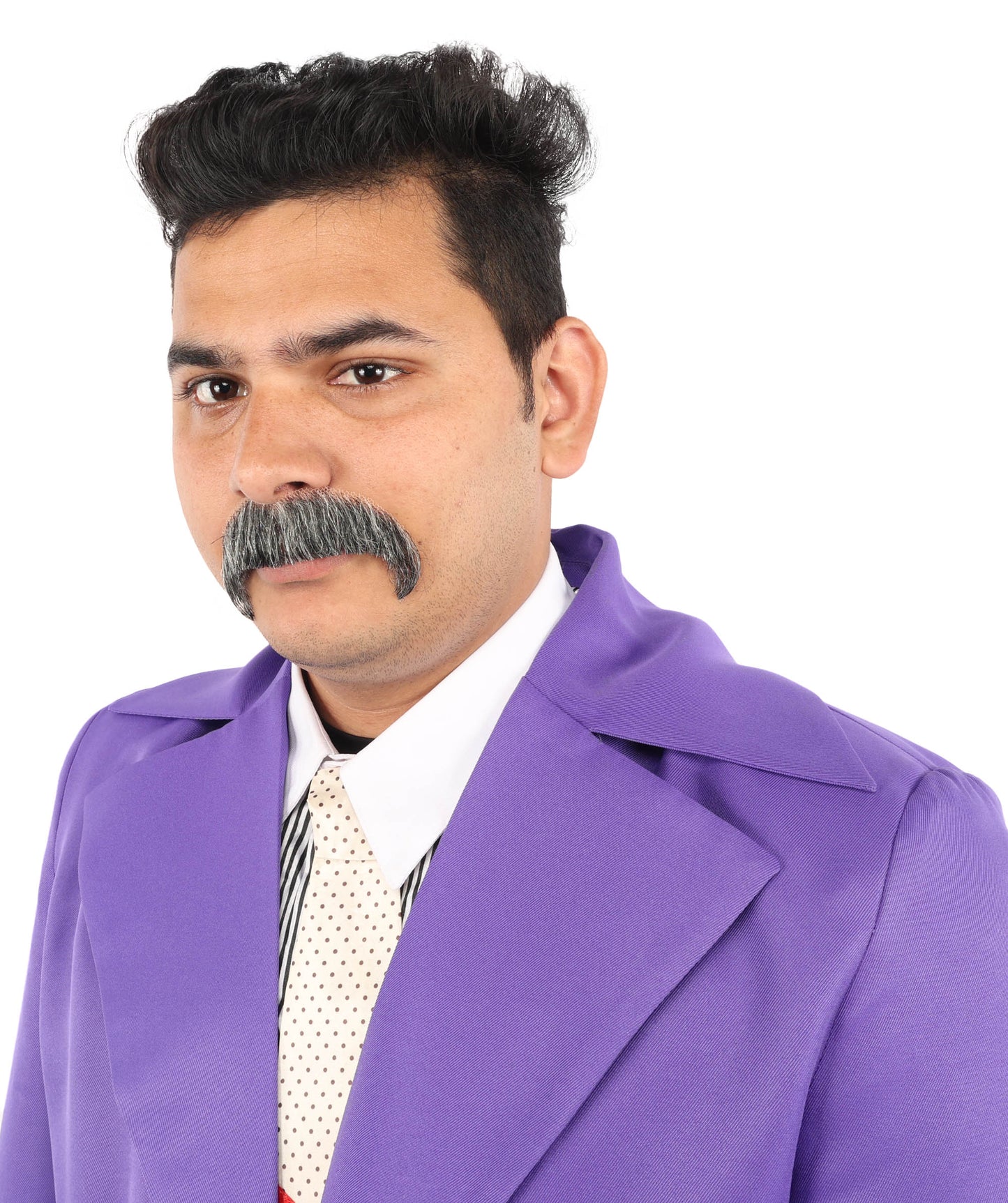 HPO  Men's Horseshoe Fake Human Hair Mustache | Facial Hair Multiple Colors Options