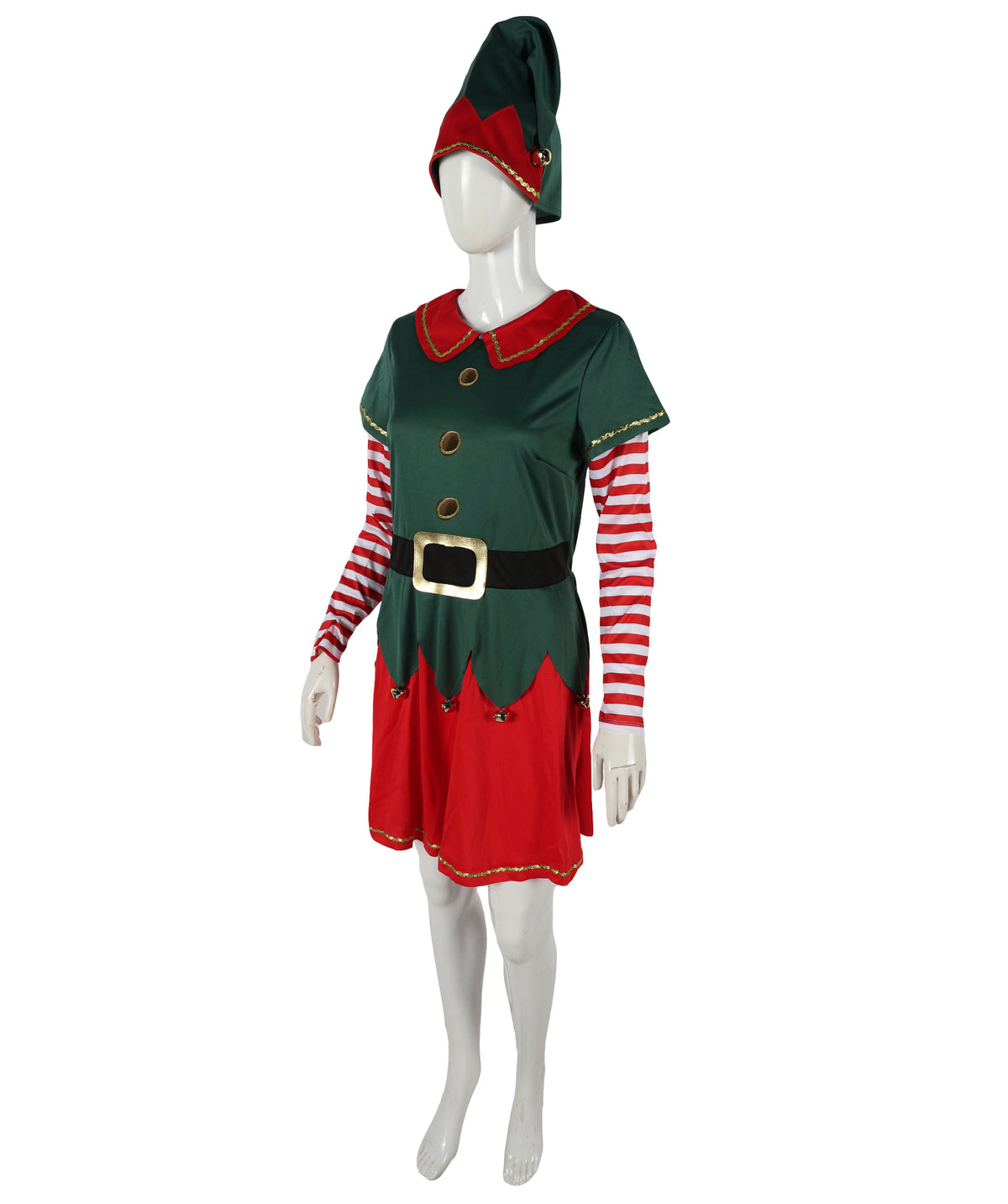 HPO Adult & Teen Women’s Inflatable Elf Costume | Red & Green Christmas Outfit | Holiday Party, Cosplay & Themed Event Costume