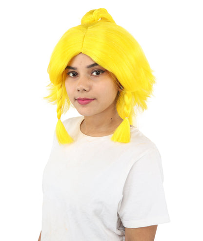 HPO Adult Women's Alien Nature Spirit Hair | Multiple Color Options | Soft Textured Bob with Beaded Braids, Heat Resistant Synthetic Fiber & Breathable Mesh | Halloween, Fantasy Roleplay, Themed Party, Theater & Carnival