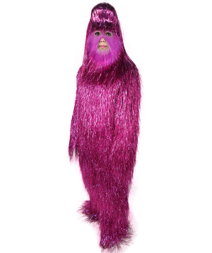 HPO Unisex Teen Extreme Tinsel Hairy Person Costume Bundle & Mask Set - Full-Body Tinsel Hair Suit Extra-Long Costume Wig for Halloween, Cosplay & Parties - Multiple Color Options