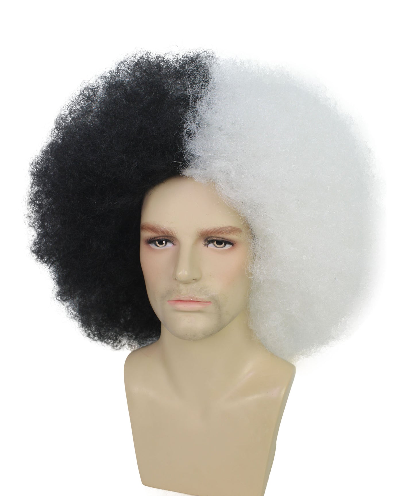 Adult Men's Carnival Mardi Gras Tri-Color Afro Style Wig | Halloween Multicolor Wig | Premium Breathable Capless Cap