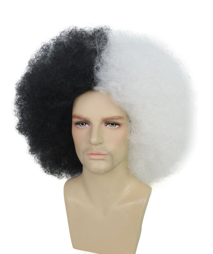 Adult Men's Carnival Mardi Gras Tri-Color Afro Style Wig | Halloween Multicolor Wig | Premium Breathable Capless Cap