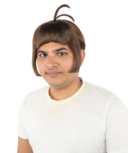 HPO Adult Men's Sleek Blunt Bob Wig | Multicolor Options | Solid color hue, create of synthetic fiber, straight smooth texture with bangs, breathable base | Party, Halloween, theater, drag, performance, costume events