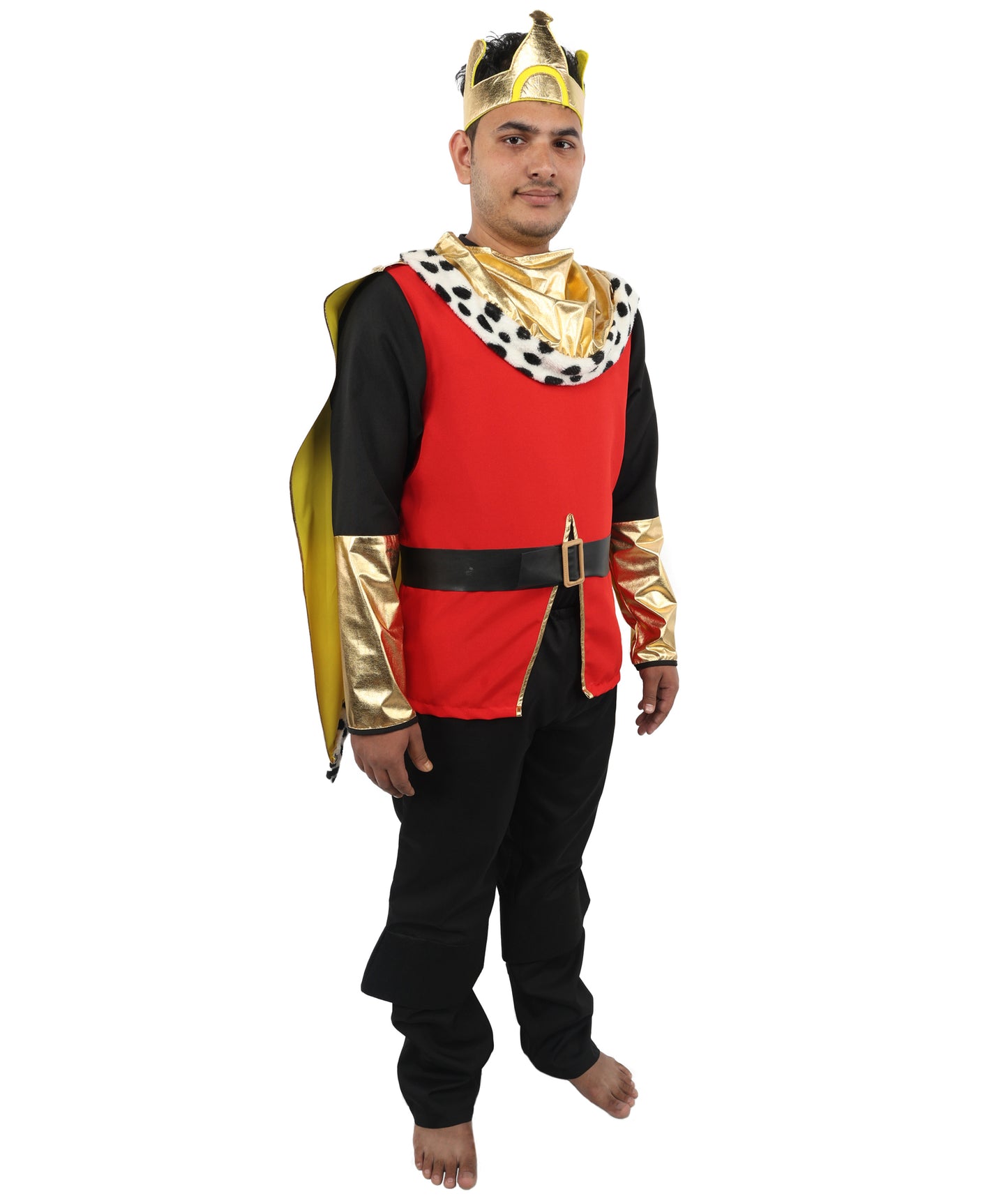 HPO Men’s Deluxe King Multicolor Costume | Regal Royal Outfit with Crown Detail and Robe Styling | Event Appearance for Theme Nights