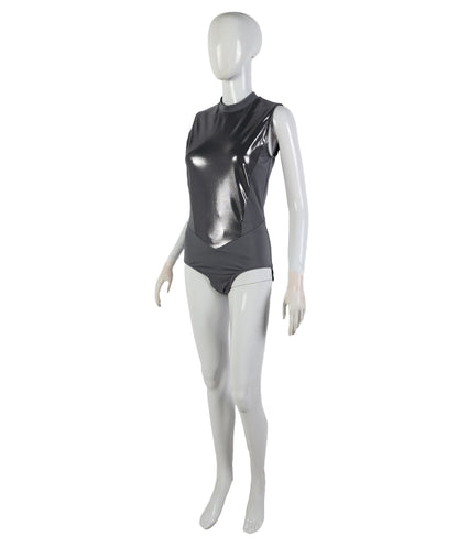 HPO Women's Classic Grey Bodysuit Costume | Women’s One Piece Swimsuit & Beach Wear Outfit | Well suited to Party & Club Wear