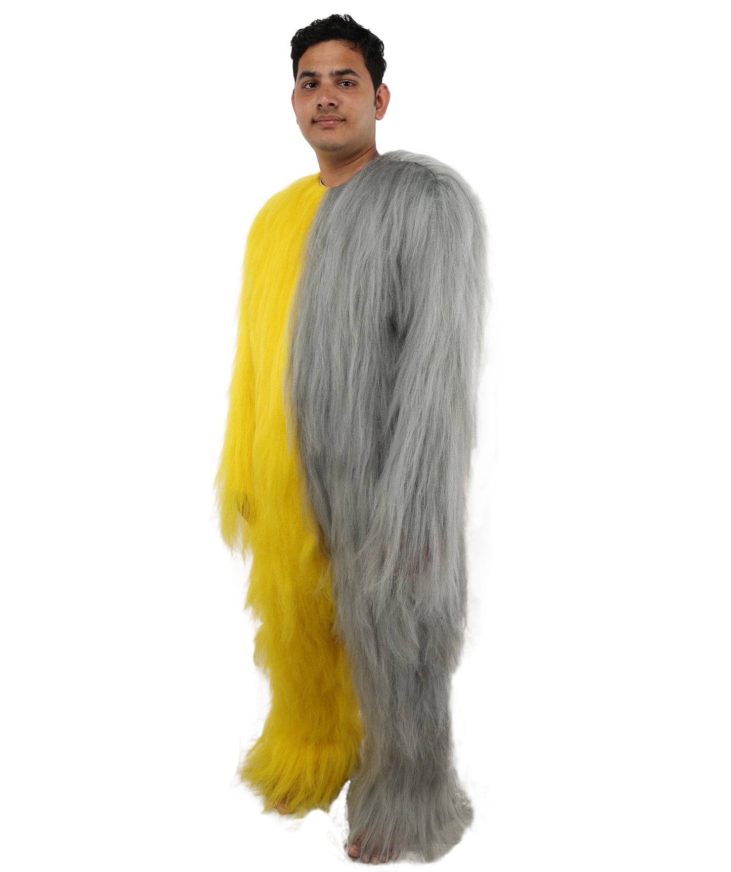 HPO  Extreme Hairy Person Two Part Costume, Mask and Bundle Set - Full-Body Hair Suit Extra-Long Costume Wig for Halloween, Cosplay & Parties - Multiple Color Options