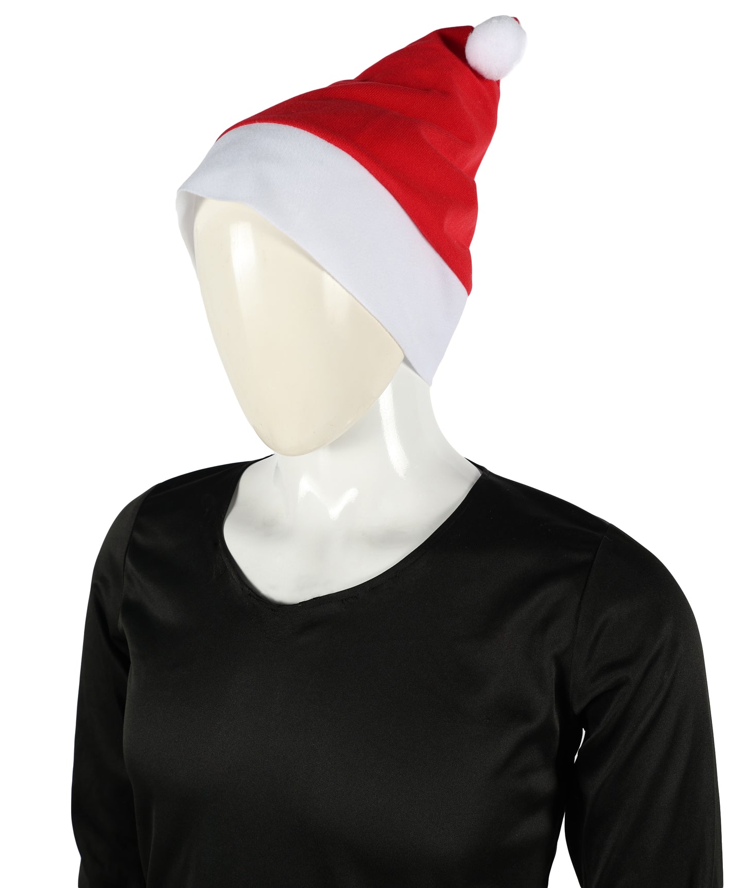 HPO Unisex Classic Velvet Christmas Santa Hat | Soft Red and White Festive Holiday Hat | Ideal for Holiday fun