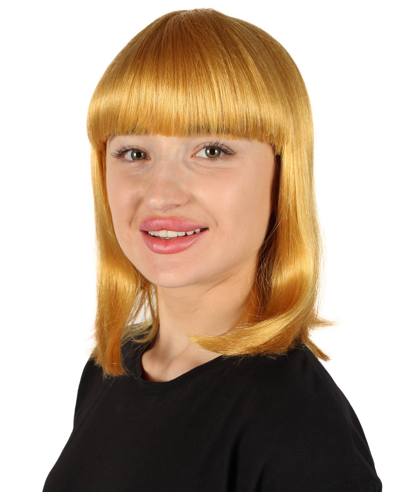 HPO Women's Shoulder Length Bob Wig Collection | Straight Halloween Wig Multiple Color Option | Premium Breathable Capless Cap