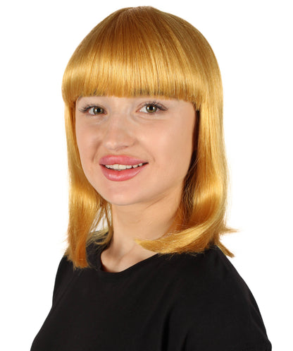 HPO Women's Shoulder Length Bob Wig Collection | Straight Halloween Wig Multiple Color Option | Premium Breathable Capless Cap