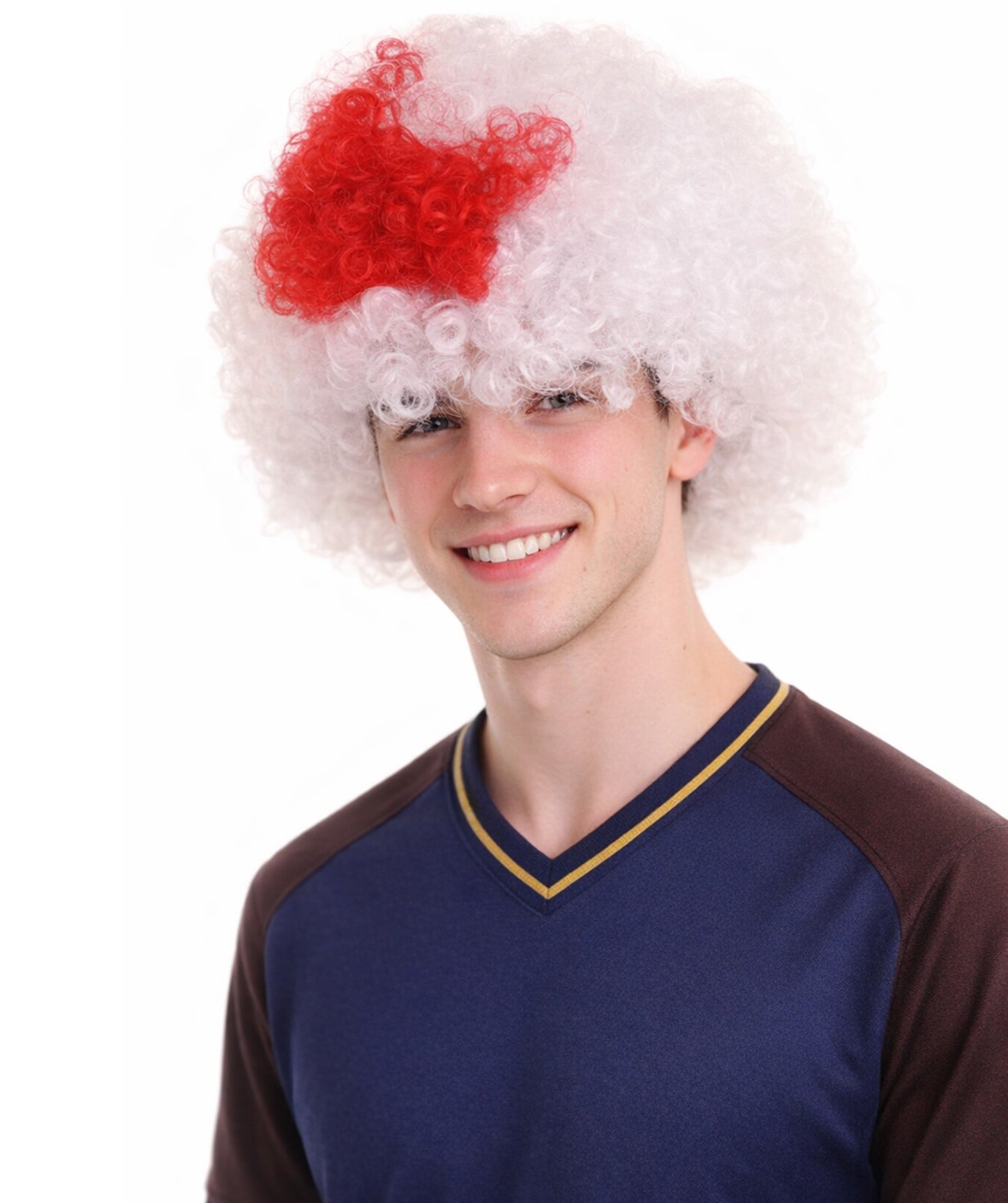 Japan Afro Wig | Super Size Red White Jumbo Wig