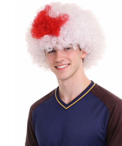 Japan Afro Wig | Super Size Red White Jumbo Wig