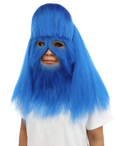 HPO Teen Extreme Hairy Person Costume Bundle & Mask Set - Full-Body Hair Suit Extra-Long Costume Wig for Halloween, Cosplay & Parties - Multiple Color Options