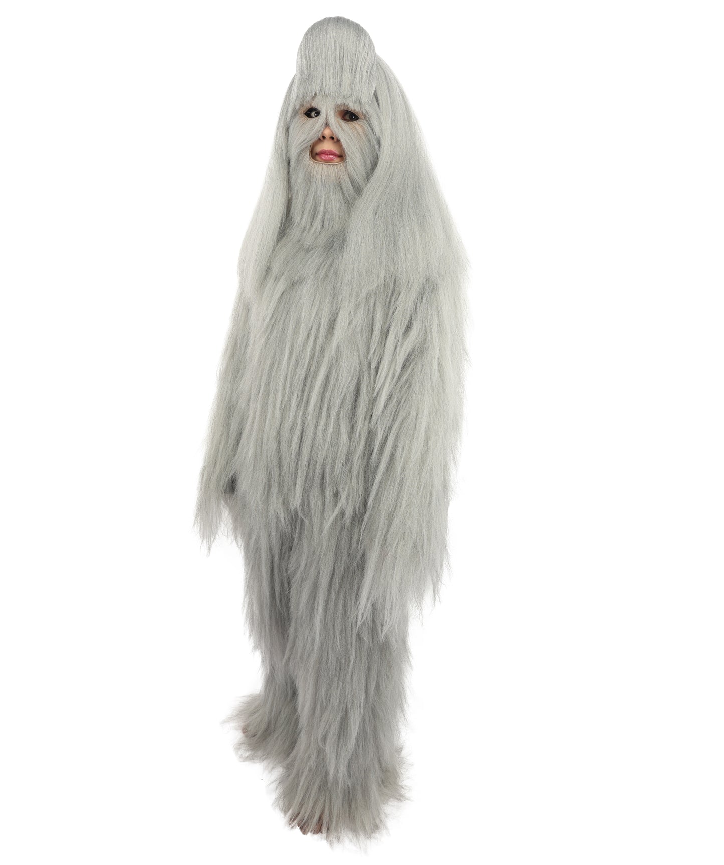 HPO Teen Extreme Hairy Person Costume Bundle & Mask Set - Full-Body Hair Suit Extra-Long Costume Wig for Halloween, Cosplay & Parties - Multiple Color Options