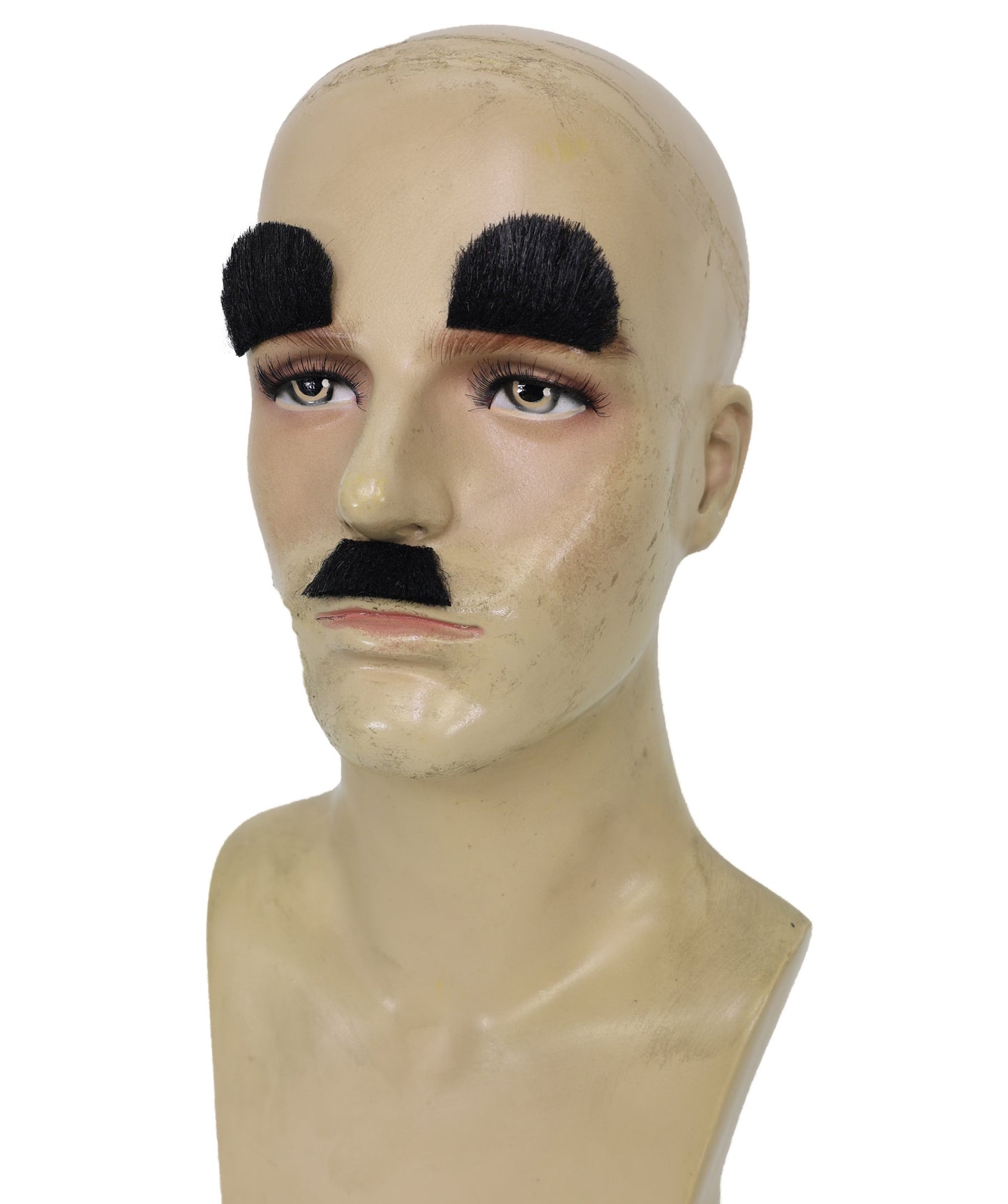 HPO Men's Silent Movie Star Mustache & Eyebrows Set | Classic Mustache and Eyebrow Costume Accessory for Men | Halloween, Cosplay, Stage & Parties