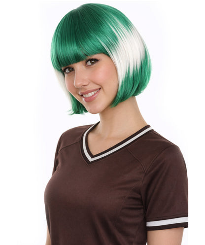 Women Patriotic Saudi Arabia Flag Bob Wig | Premium Breathable Capless Cap