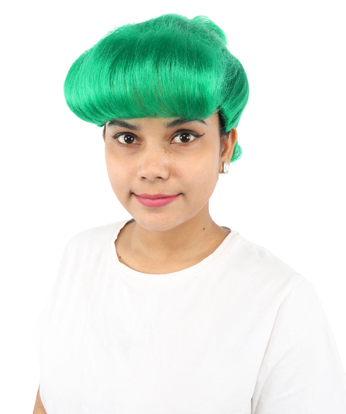 HPO Adult Women's Retro Pin-Up Wig | Multicolor Options, create of synthetic fiber, vintage curled bumper bangs with rolled back, breathable base | Party, Halloween, theater, drag, performance, costume events