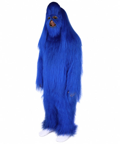 HPO Unisex Extreme Hairy Person Costume, Mask and Bundle - Full-Body Hair Suit Extra-Long Ash Brown Costume Wig for Halloween, Cosplay & Parties
