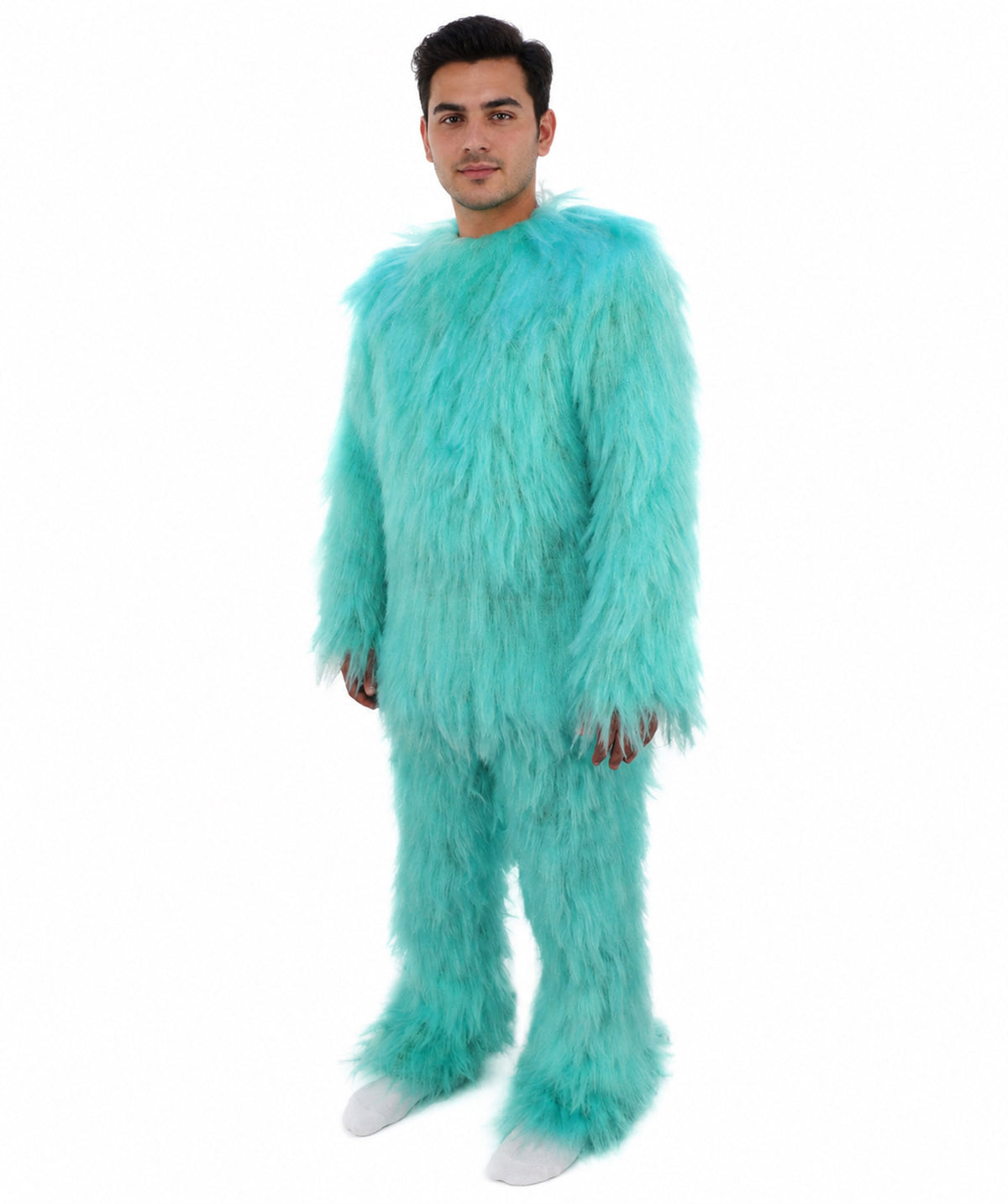 HPO Unisex Blue Furry Monster Costume, Mask and Bundle Set | Full Body Fur Costume with Matching Mask | Soft Plush Halloween Cosplay Outfit for Parties, Mascots & Performers